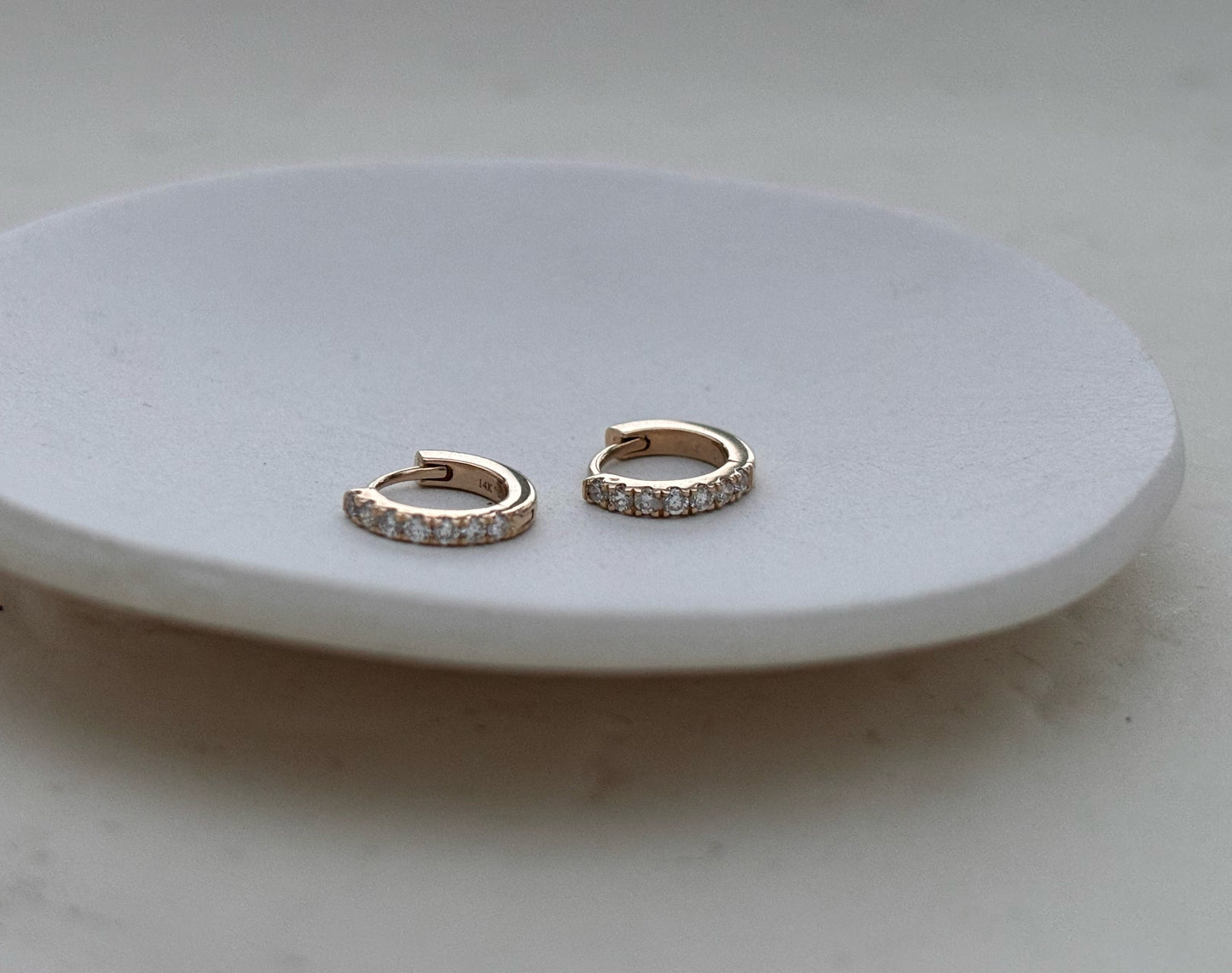Pavé Diamond Huggie Hoop
