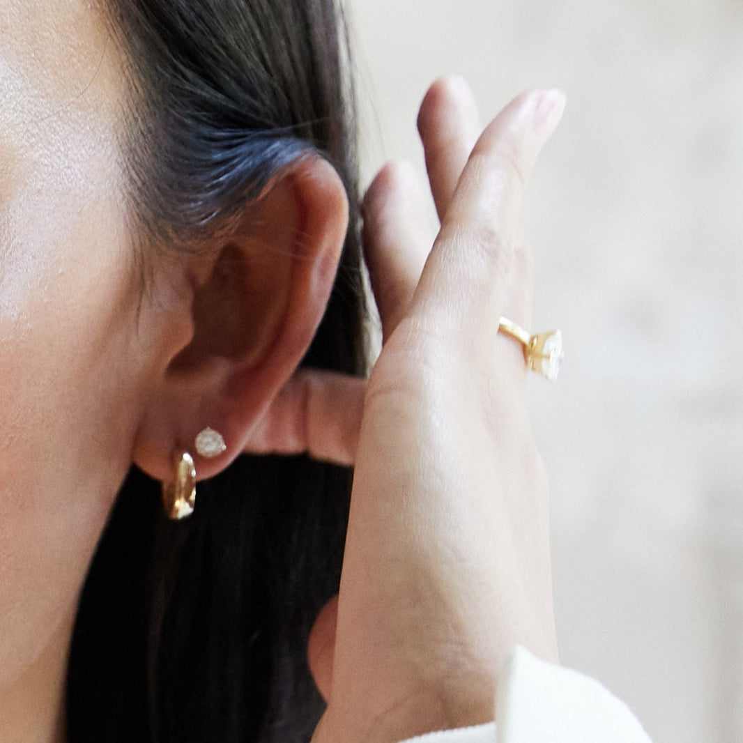 14k Gold Chunky Hoop