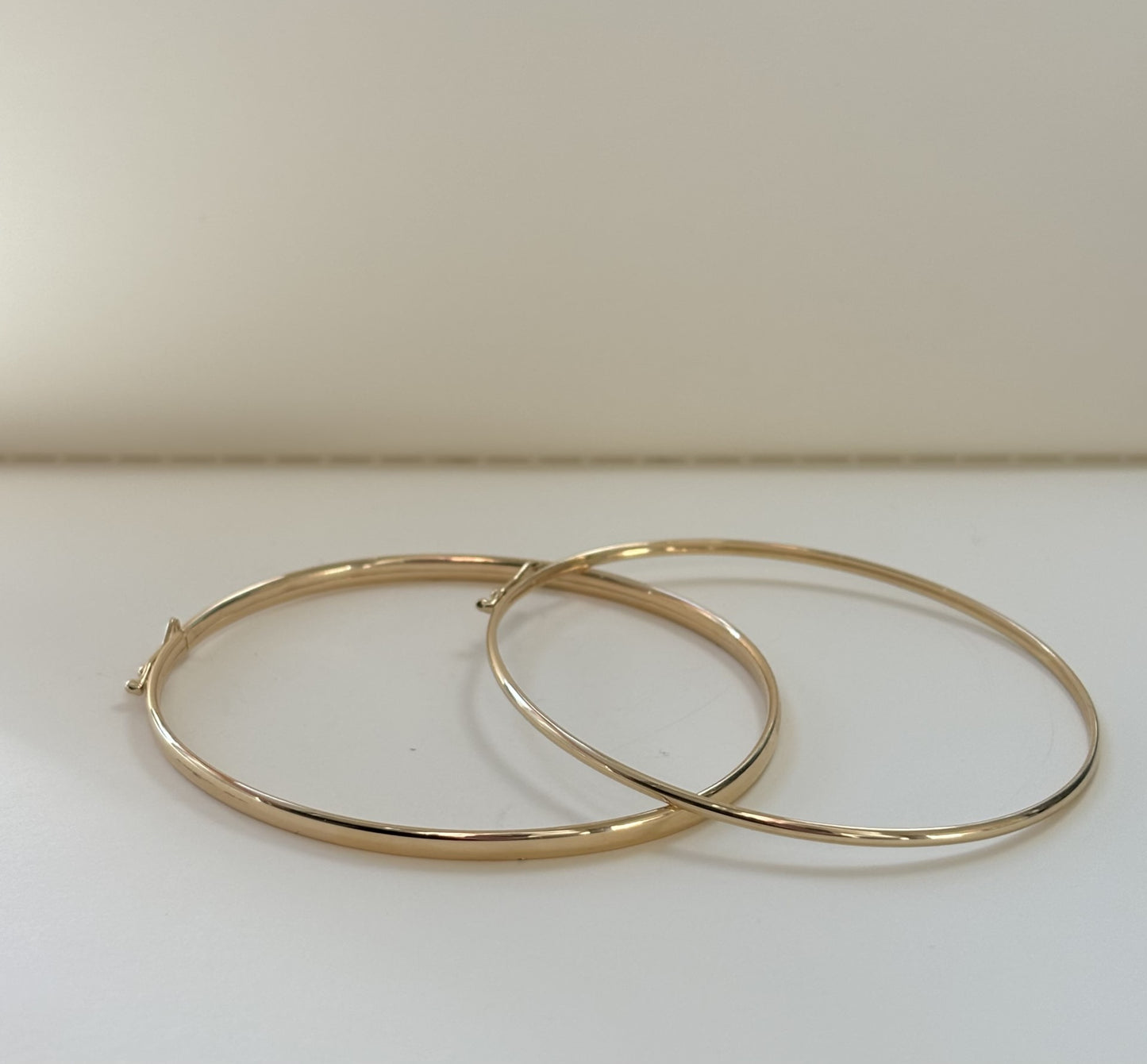 14k Gold Dainty Bangle with Clasp