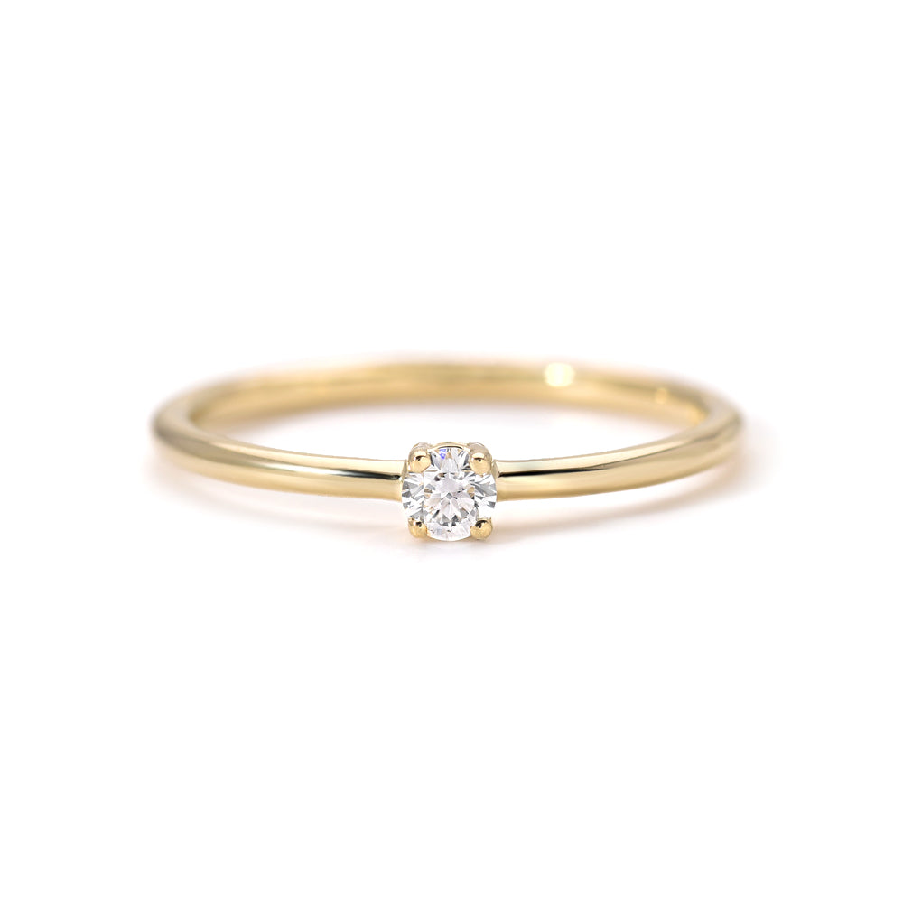 Petite Solitaire | Dainty Diamond Ring