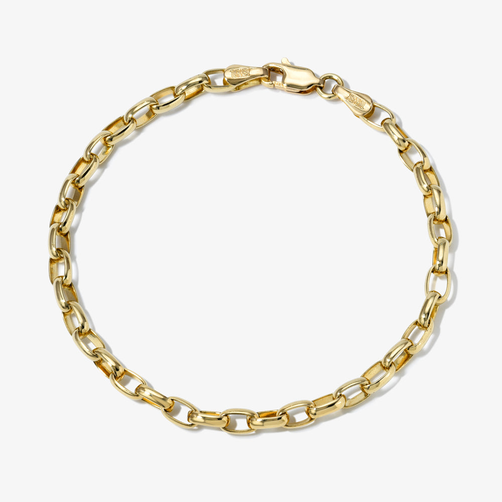 
                  
                    14k Solid Gold Puffed Oval Cable Bracelet
                  
                