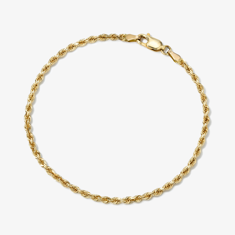 
                  
                    14k Gold Diamond Cut Rope Bracelet
                  
                