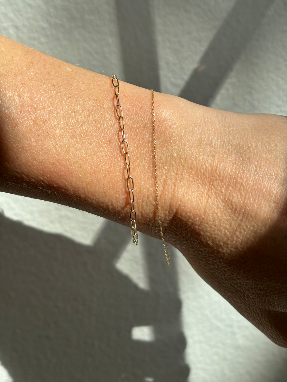 Solid 14k Gold Dainty Paperclip Bracelet