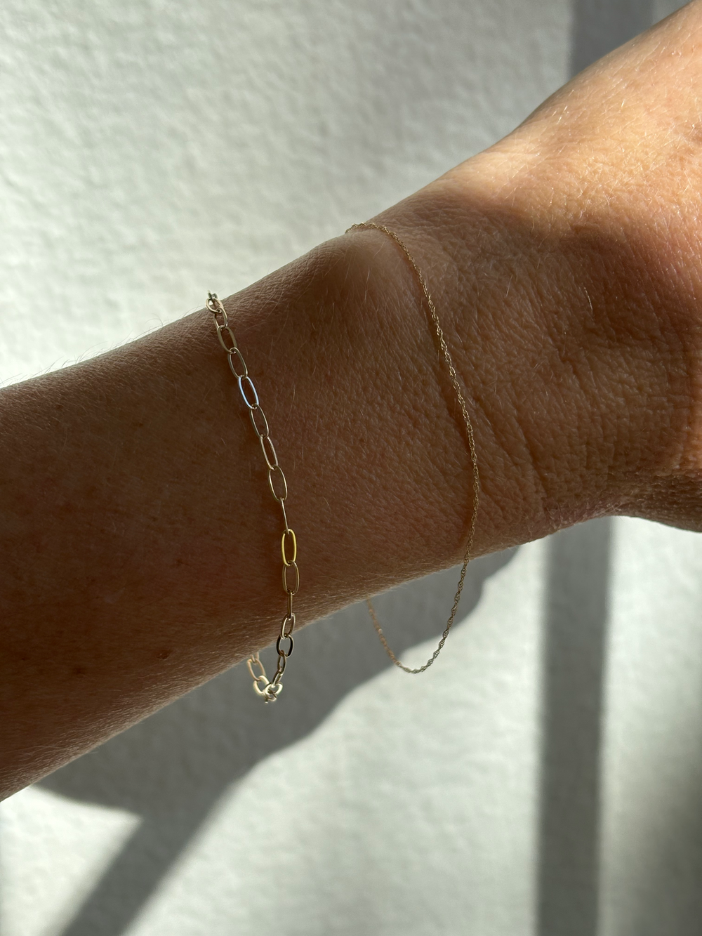 Solid 14k Gold Dainty Paperclip Bracelet