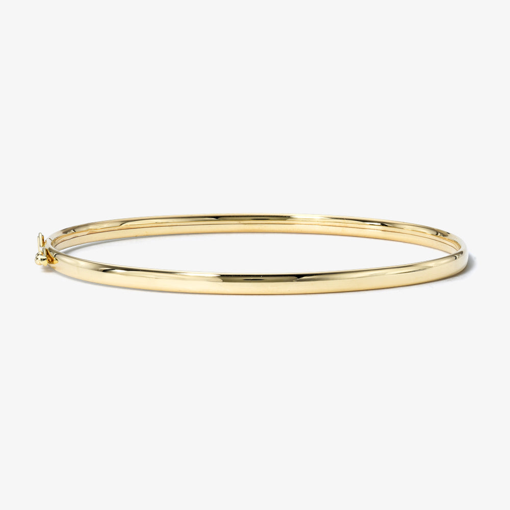 14k Gold Thick Bangle with Clasp